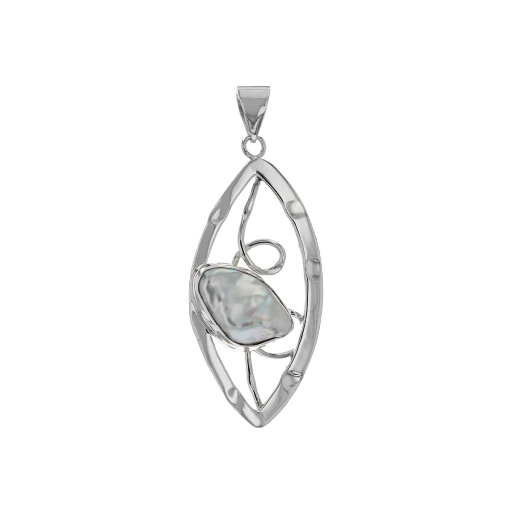 Sterling Silver Pearl Teardrop Pendant Josephs Jewelers