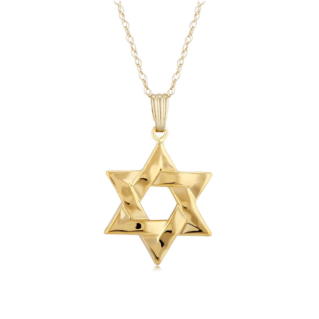 14K Yellow Gold Star of David Necklace