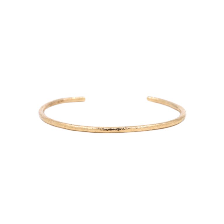 Yellow Gold Filled Hammered Cuff Bracelet