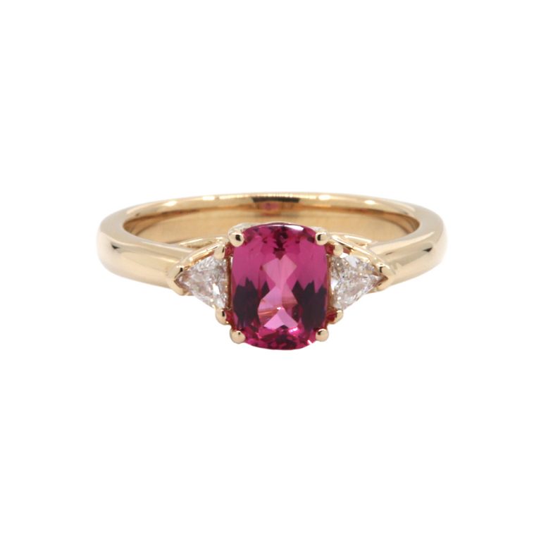 14K Yellow Gold Three-Stone Spinel Ring