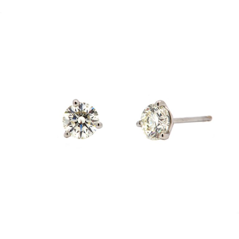 14k White Gold Diamond Martini Earrings