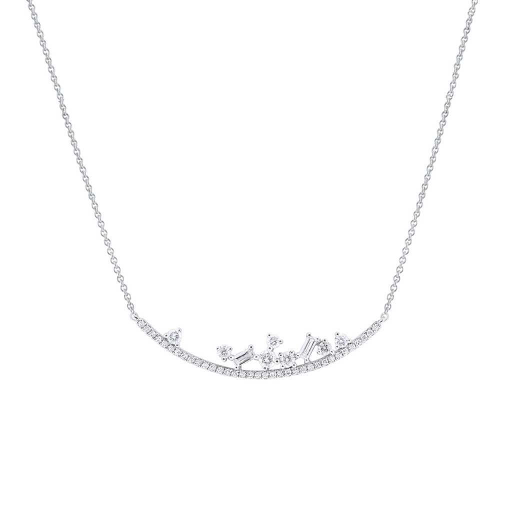 Diamond Mosaic Curve Necklace