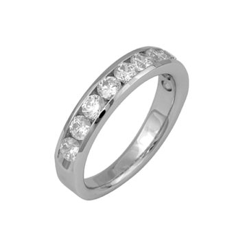 14K White Gold Scooped Edge Wedding Band