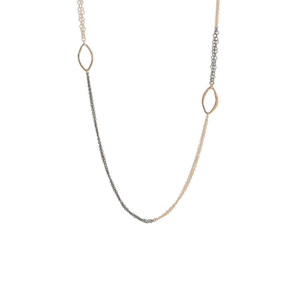 Two-Tone Double Strand Necklace
