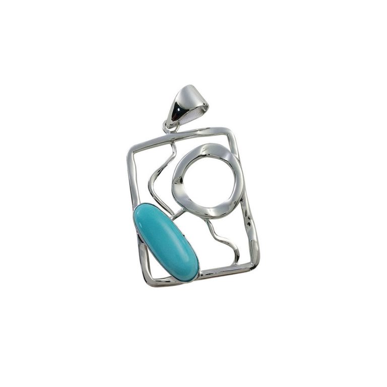 Sterling Silver Dyed Turquoise Pendant
