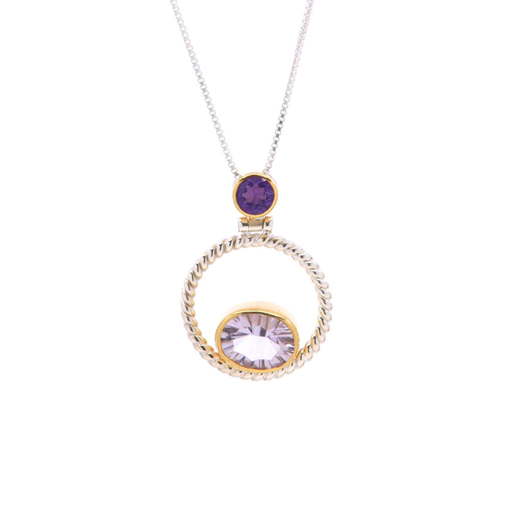 Amethyst Pendant with Chain
