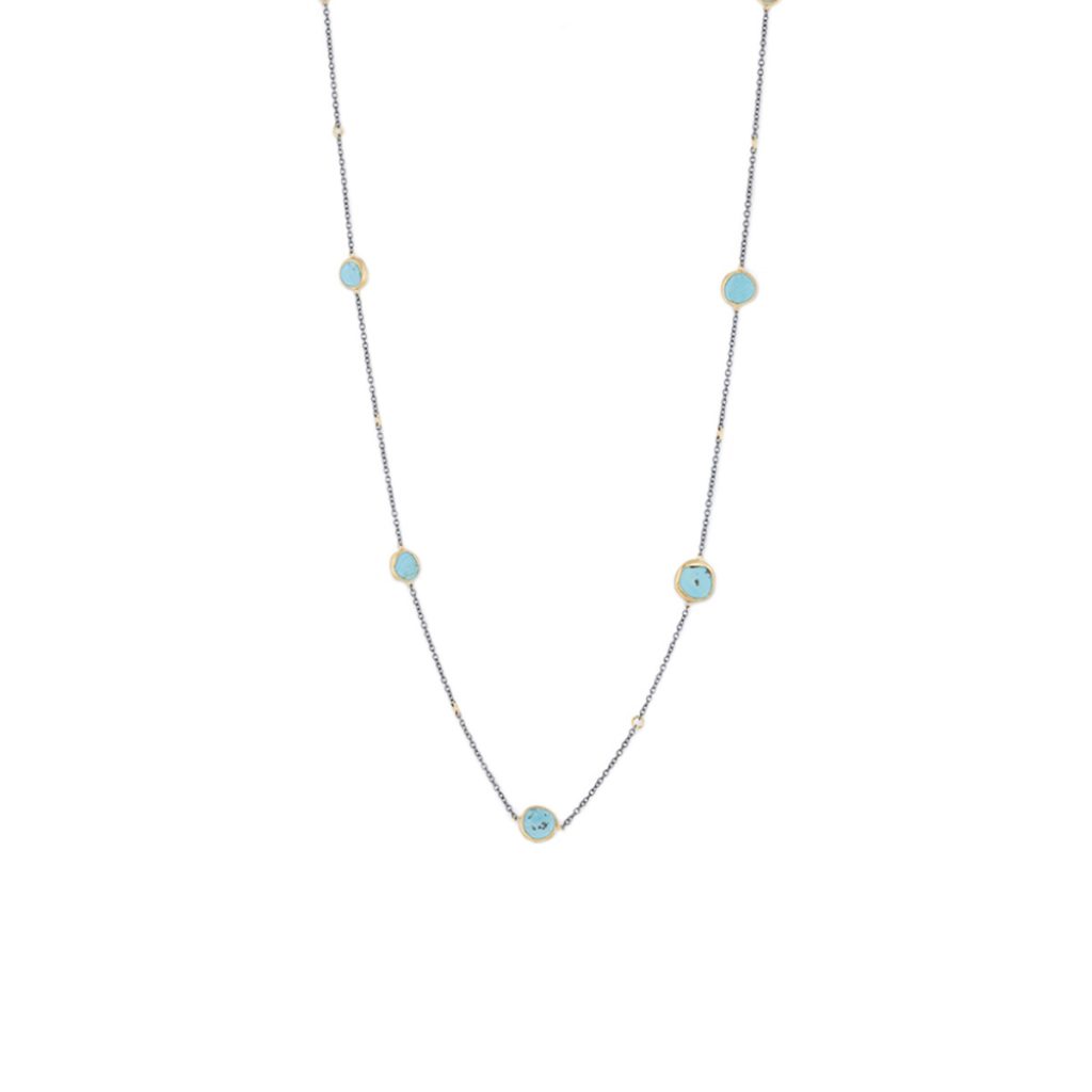 Two-Tone Turquoise Station Necklace