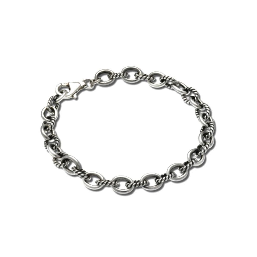Sterling Silver Thin Combo Link Bracelet