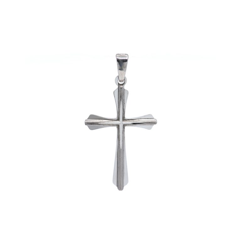 Sterling Silver Diamond Cut Cross Pendant