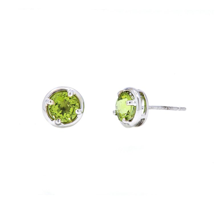 Sterling Silver Peridot Stud Earrings