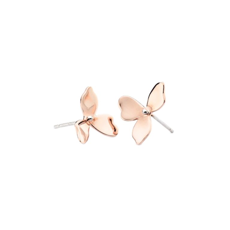 Sterling Silver and Rose Gold Plated Blossom Petal Earrings