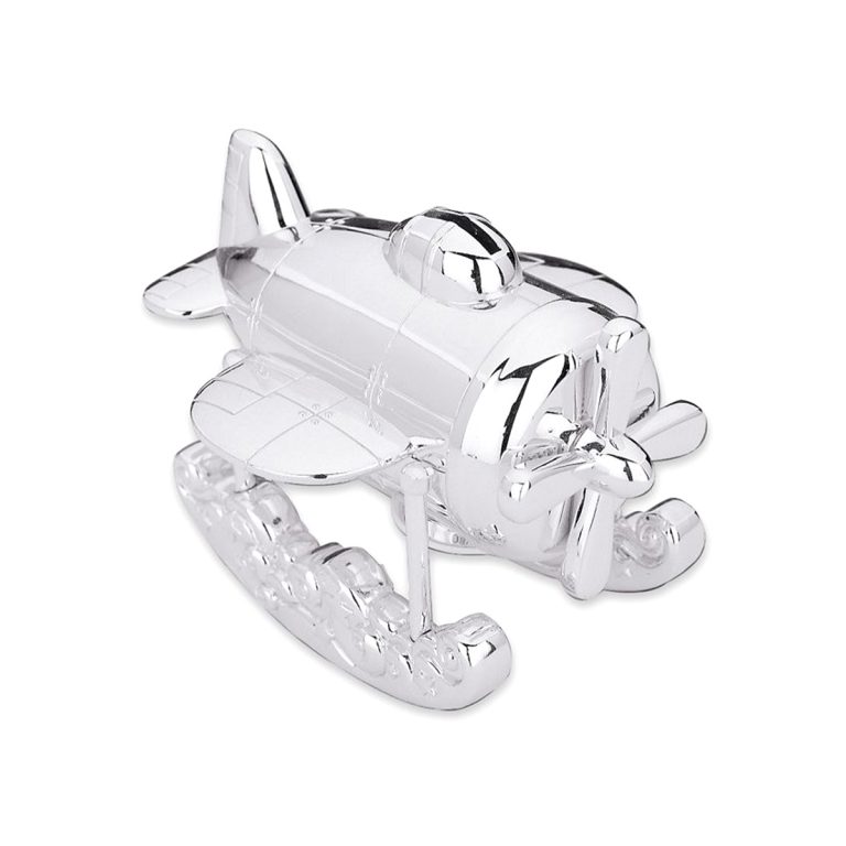 Silver Plated Airplane Antique Toy Bank