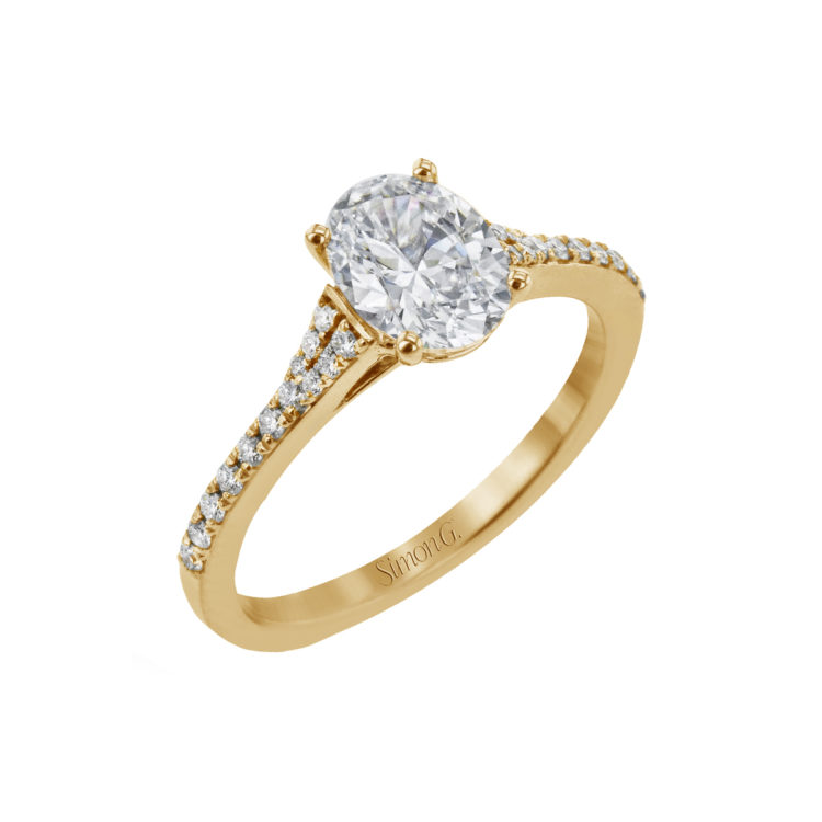 18K Yellow Gold Oval Diamond Engagement Ring Semi-Mounting - Josephs ...