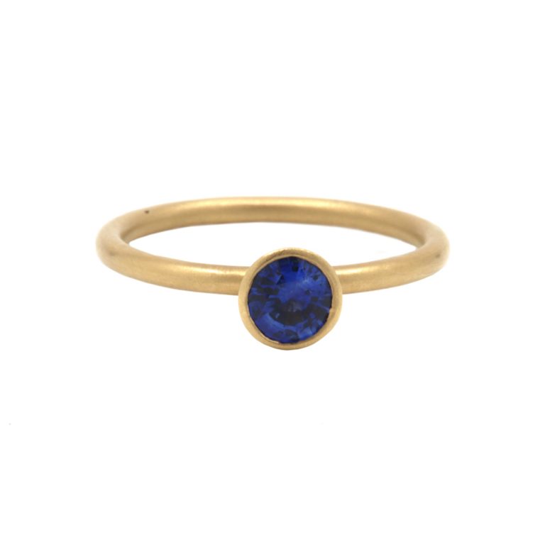 18K Yellow Gold Sapphire Stackable Ring