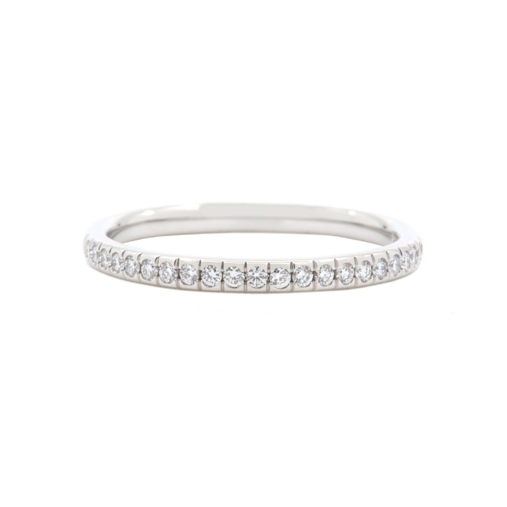 14K White Thin Diamond Wedding Band - Josephs Jewelers