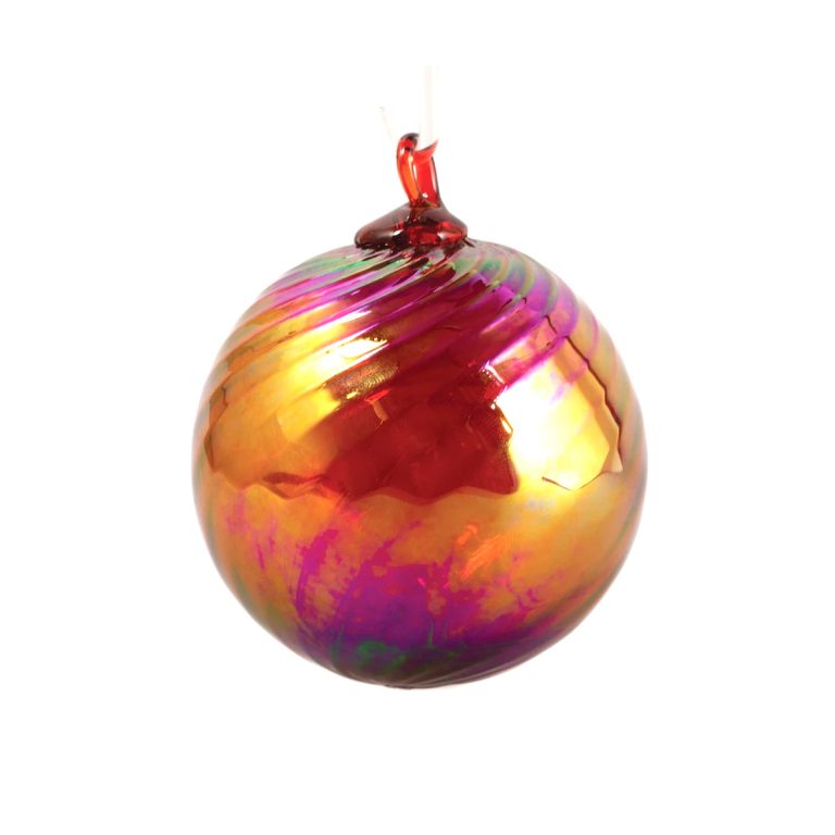 Global Village "Red Optic" Twist Glass Ornament