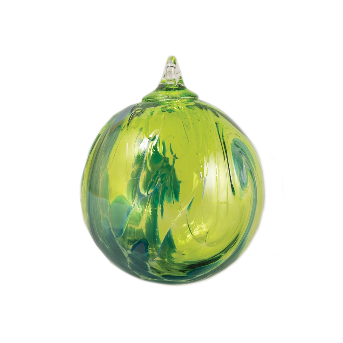 Glass Eye Studio - Classic Round Orn: Aqua Wave - Josephs Jewelers
