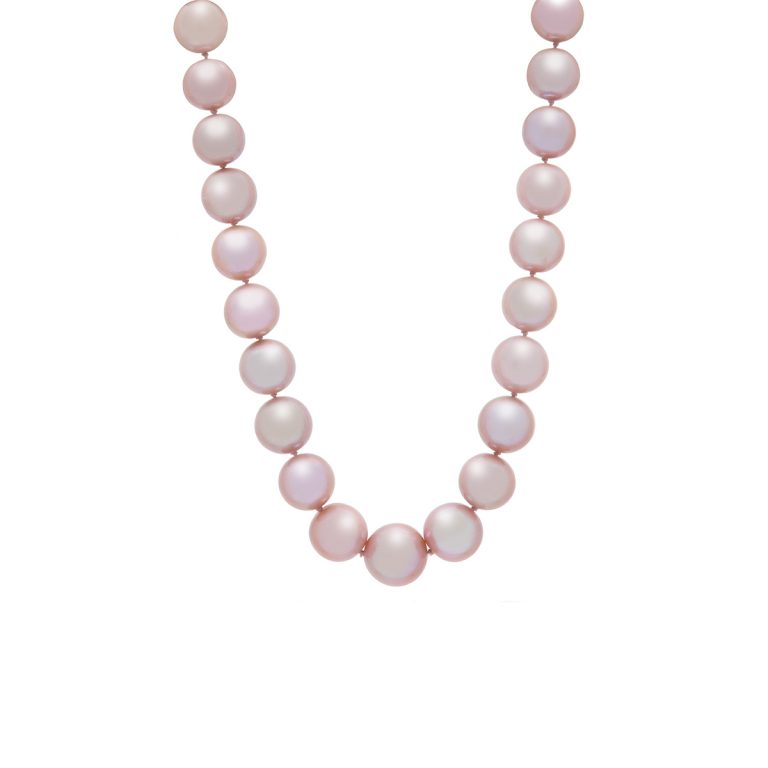 14K White Gold Lavender Freshwater Pearl Necklace