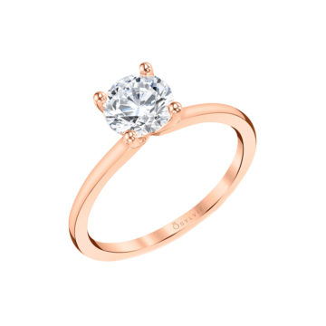 14K Rose Gold Solitaire Engagement Ring Mounting