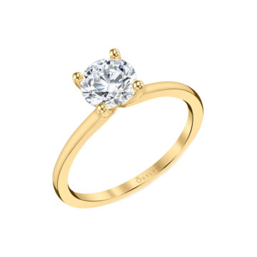 14K Yellow Gold Classic Solitaire Engagement Ring Mounting