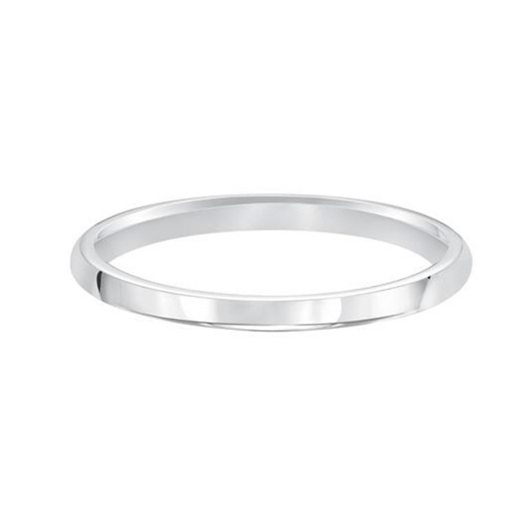 14K White Gold Plain Flat Band
