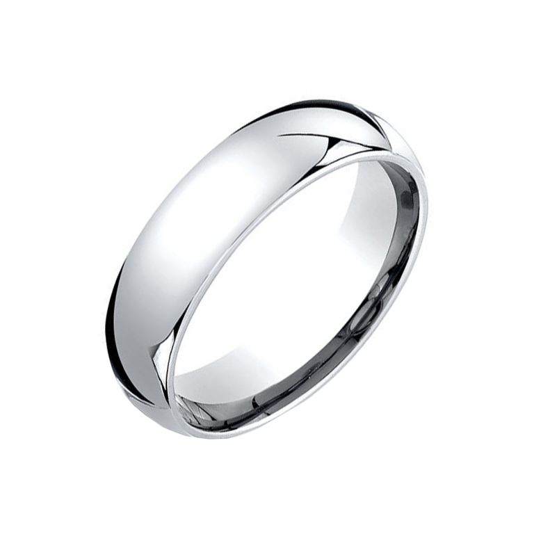 14K White Gold Comfort-Fit Wedding Band