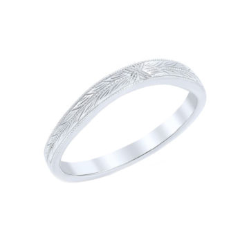Platinum Engraved Wedding Band