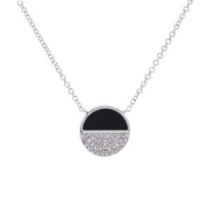 march madness jewelry Diamond and Black Onyx Necklace
