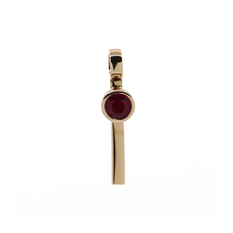 14K Yellow Gold Round Ruby Stackable Pendant
