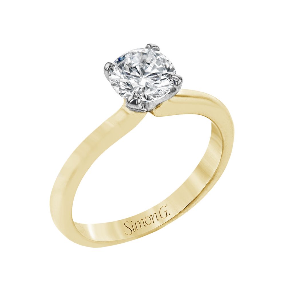 18K Yellow Gold Solitaire Estate Engagement Ring