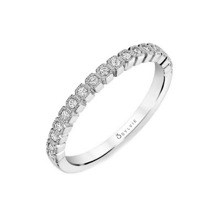 14K White Gold "Olympia" Stackable Band