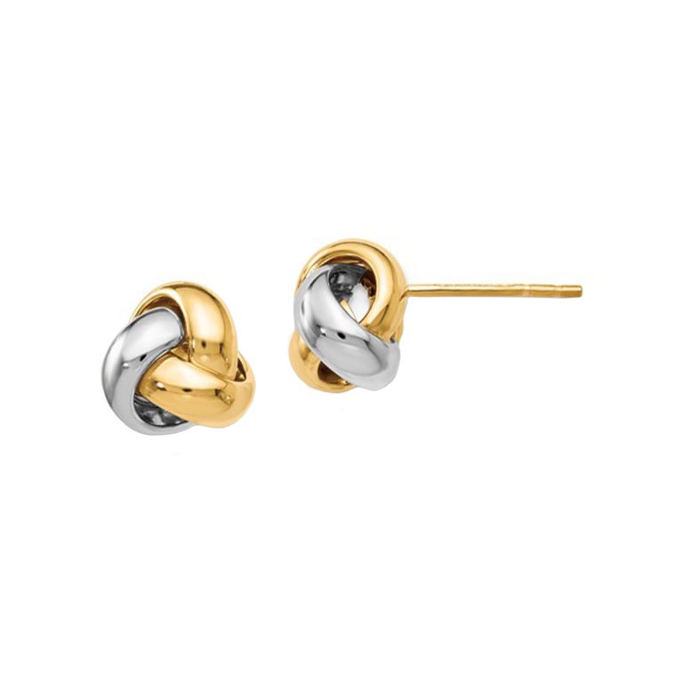 14K Two-Tone “Love Knot” Earrings