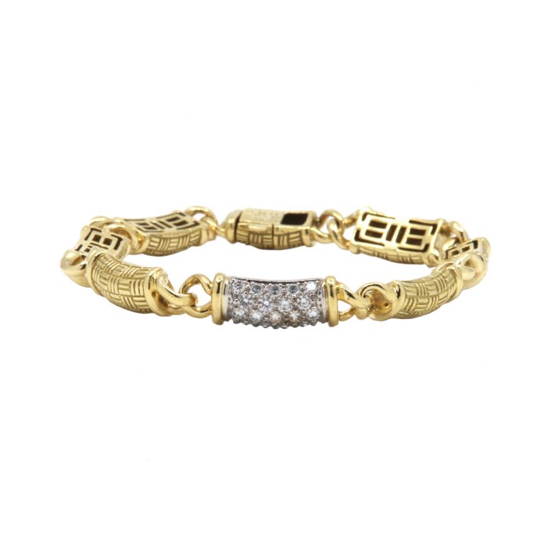 Estate Two-Tone “Parquet” Diamond Bracelet