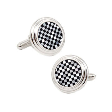 Round Checkered Cufflinks