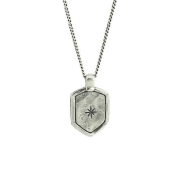 Sterling Silver Star Shield Pendant and Chain