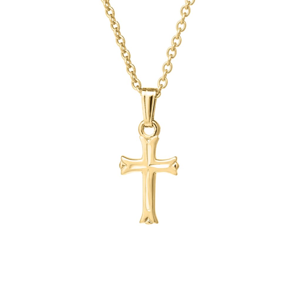 Gold Filled Children’s Engraved Cross Pendant and Chain