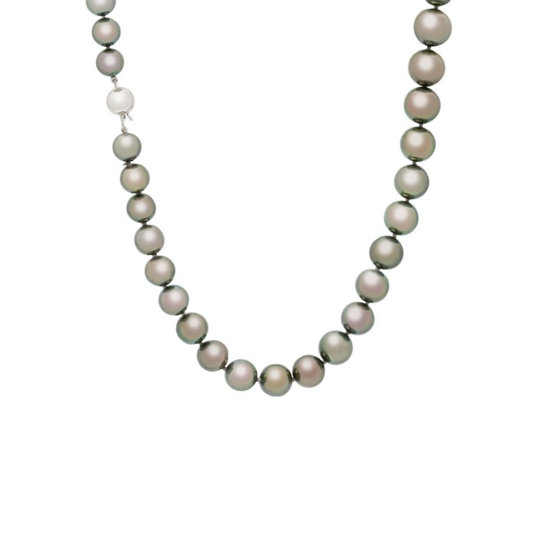 14K White Gold Tahitian Pearl Necklace