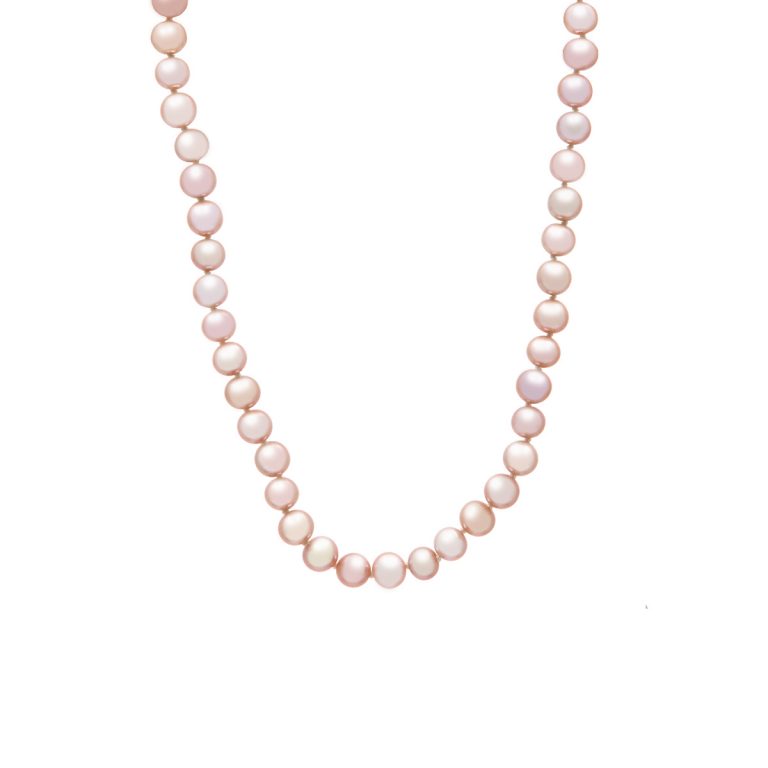Sterling Silver Pink Freshwater Pearl Necklace