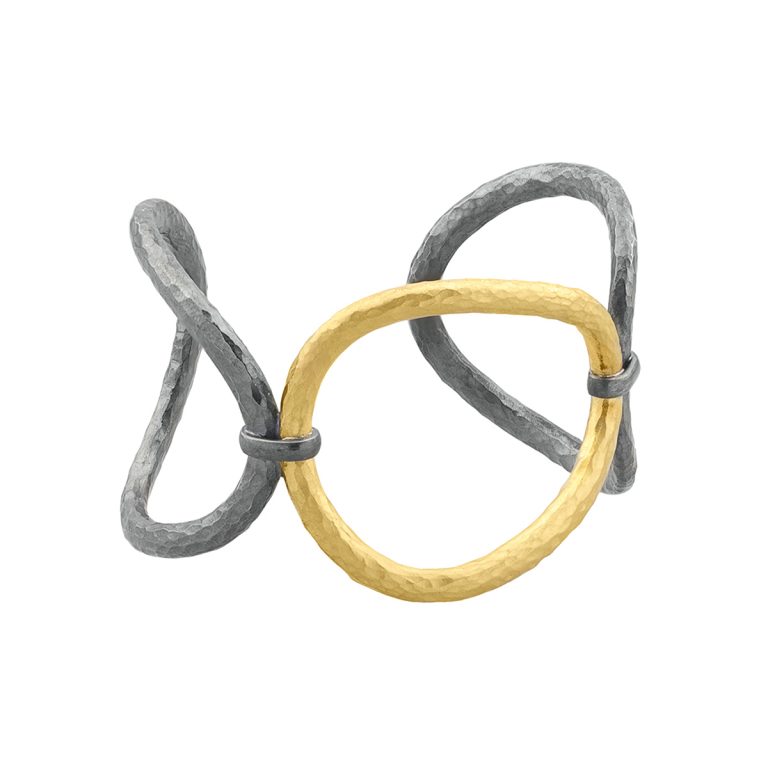 Two-Tone Open Link Cuff Bracelet