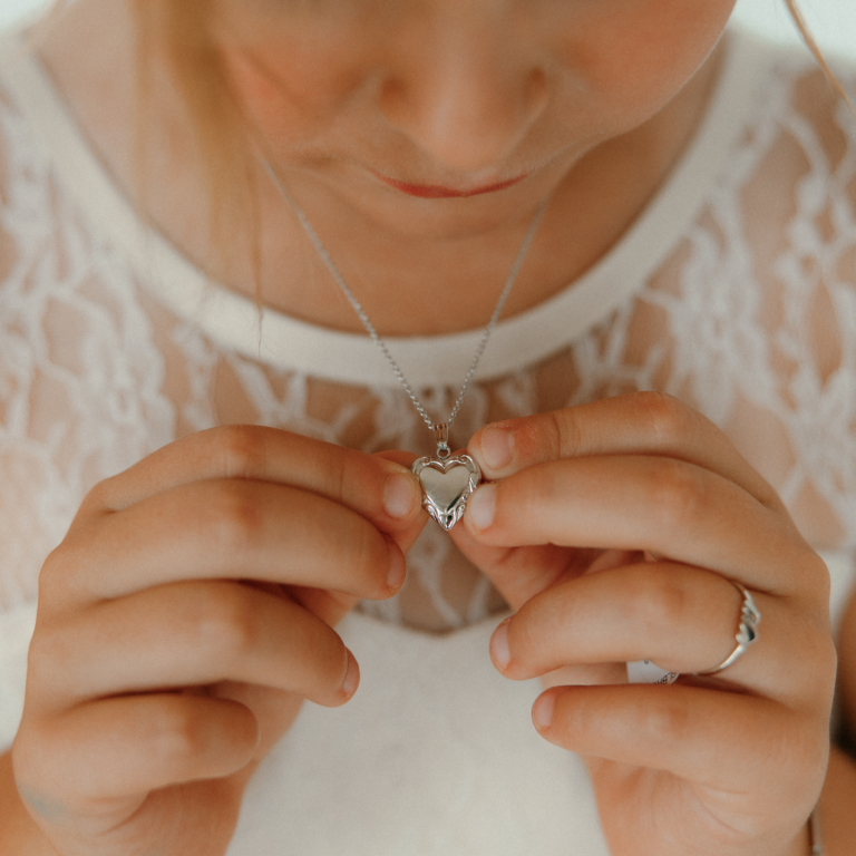 Children's Sterling Silver Heart Locket with Chain