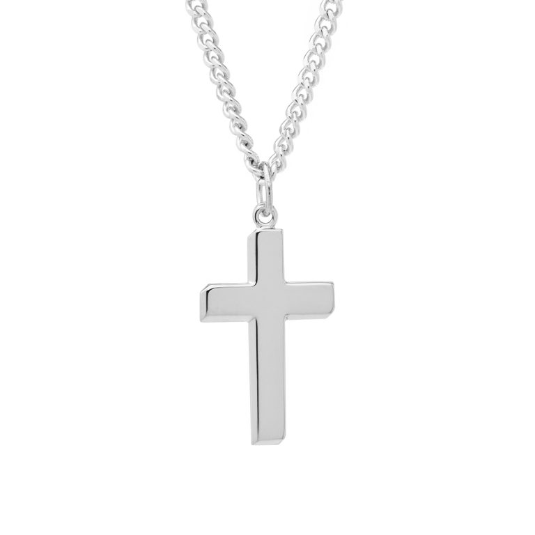 Sterling Silver High Polish Cross Pendant with Chain