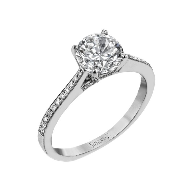 18K White Gold Diamond Engagement Ring Semi-Mounting - Josephs Jewelers