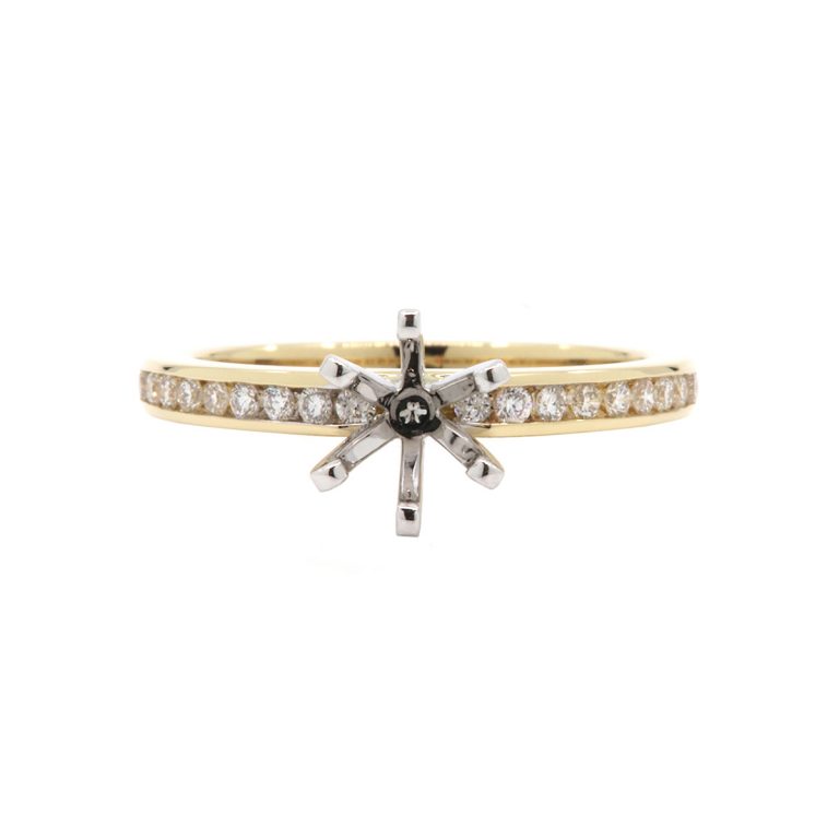 14K White Gold Diamond Semi-Mounting Engagement Ring