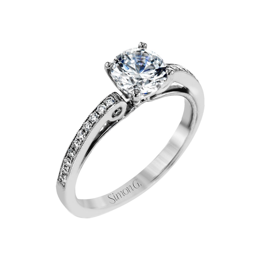 Platinum Classic Engagement Ring Semi-Mounting
