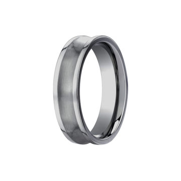 Titanium 6mm Concave Satin and Polished Wedding Band