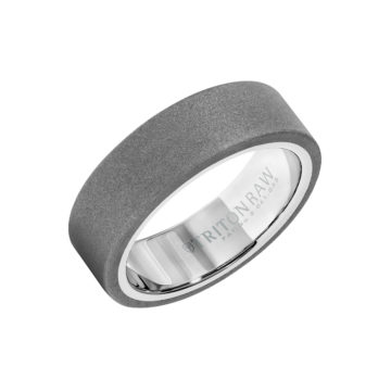 White and Gray Tungsten Carbide 7mm Wedding Band