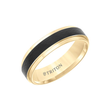 Yellow and Black Tungsten Carbide Band