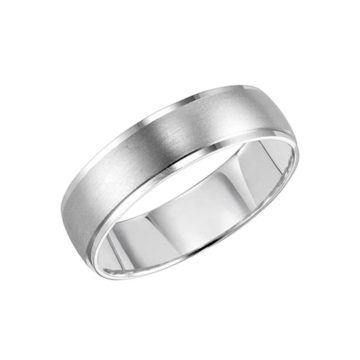 Platinum Satin Center Wedding Band