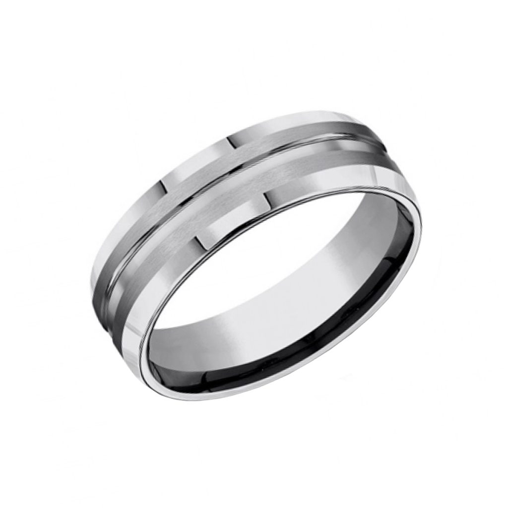 Tungsten Grooved Design 7mm Band