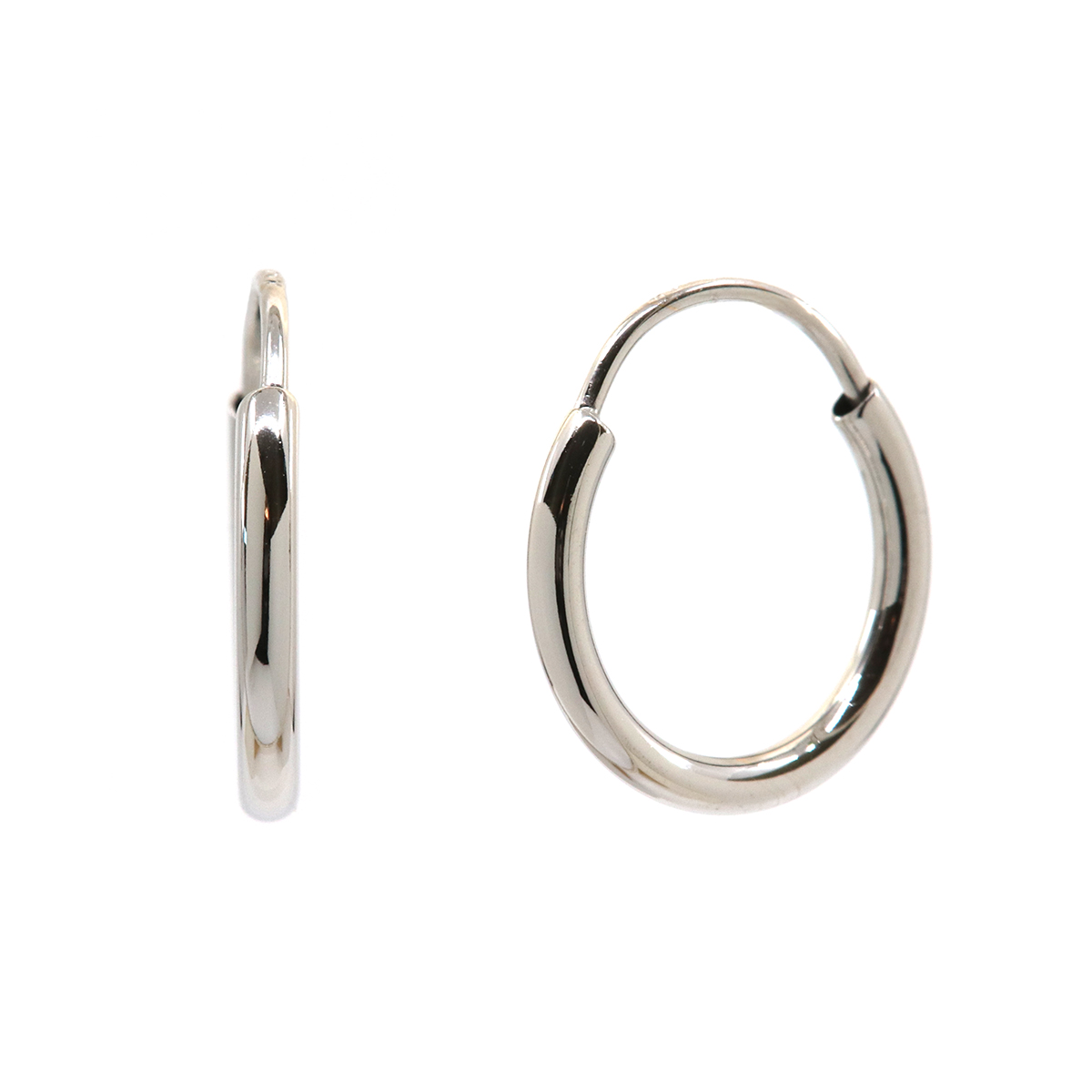 14k white gold endless shop hoop earrings